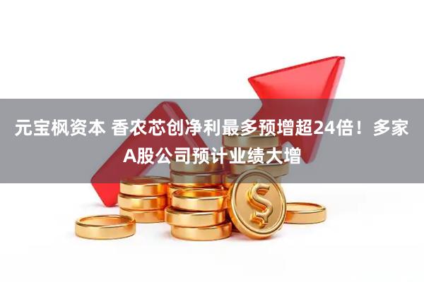 元宝枫资本 香农芯创净利最多预增超24倍！多家A股公司预计业绩大增