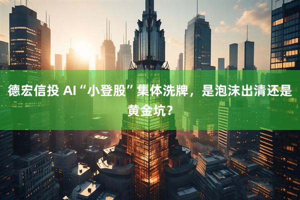 德宏信投 AI“小登股”集体洗牌，是泡沫出清还是黄金坑？