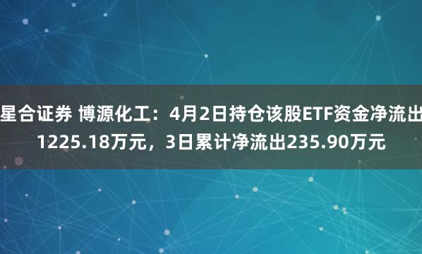 星合证券 博源化工：4月2日持仓该股ETF资金净流出1225.18万元，3日累计净流出235.90万元