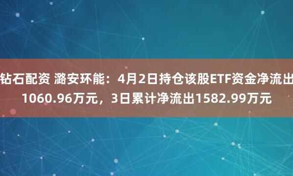 钻石配资 潞安环能：4月2日持仓该股ETF资金净流出1060.96万元，3日累计净流出1582.99万元
